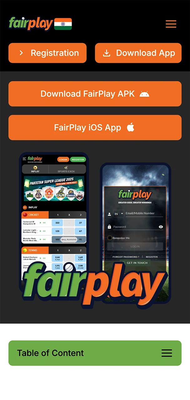 Install the FairPlay app to enjoy gaming and betting from anywhere in the world.