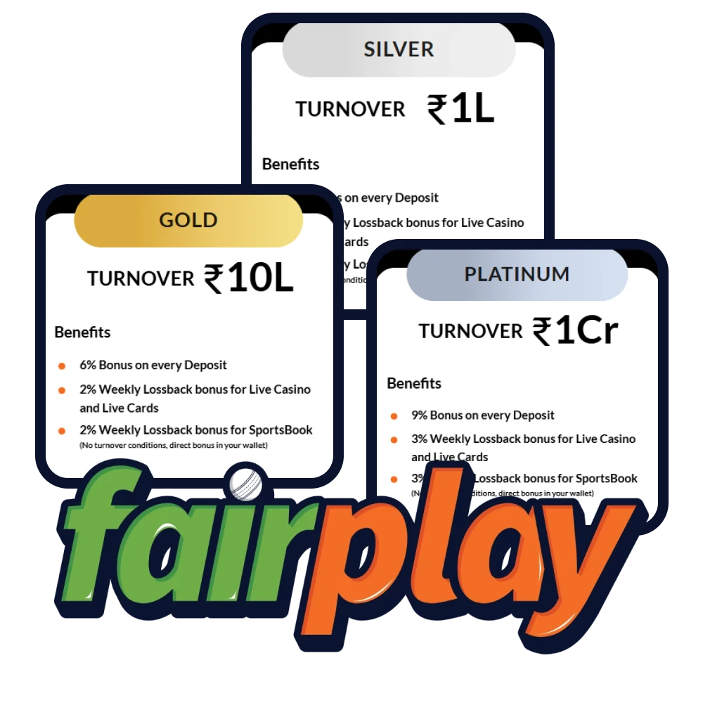 Register at FairPlay and join the loyalty program to enjoy all the benefits of the platform.