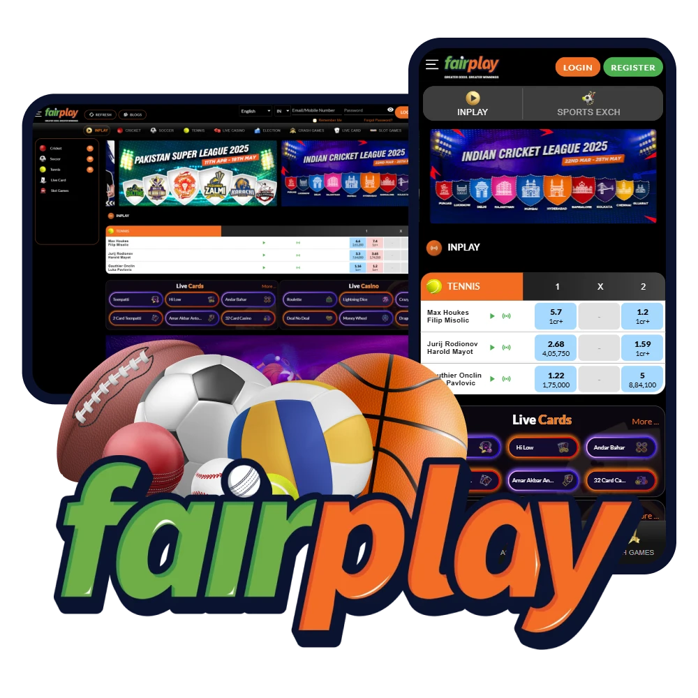 Bet on sports and play games at the official FairPlay site in India.