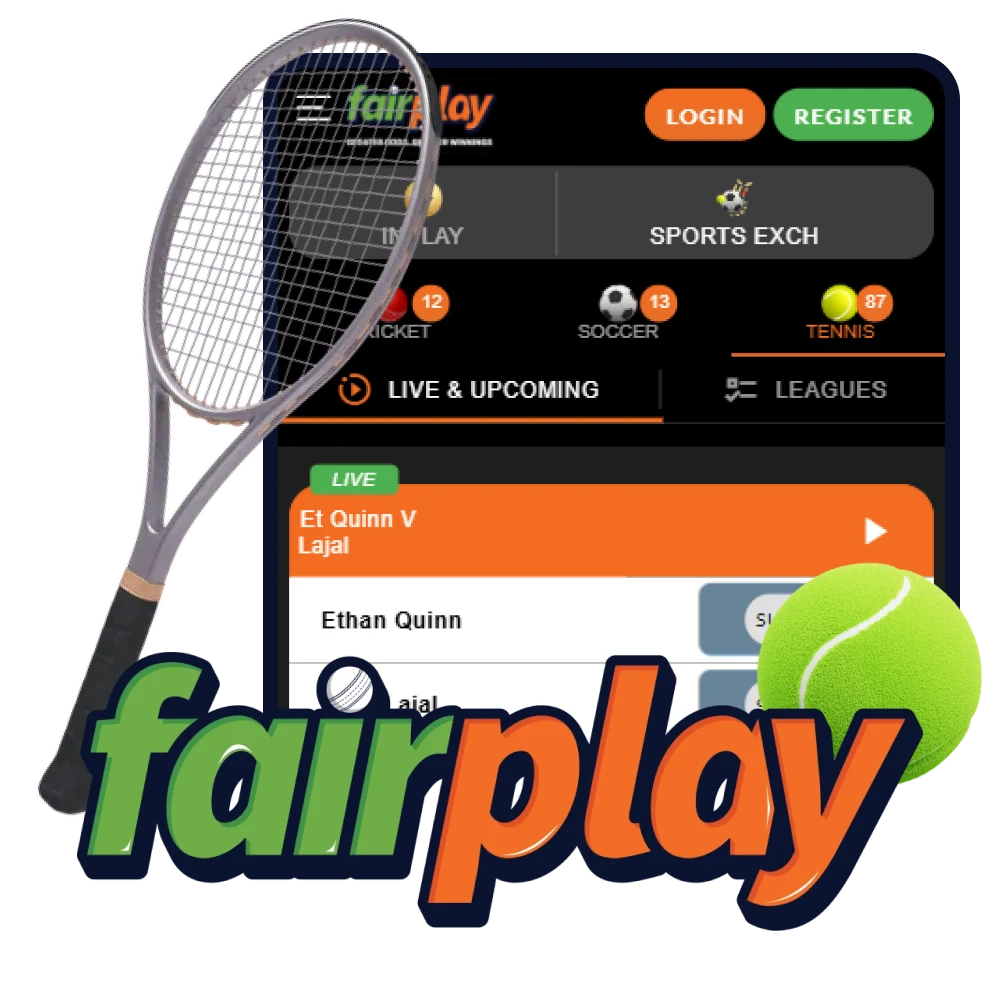 Choose a tennis match to bet on at FairPlay bookmaker.