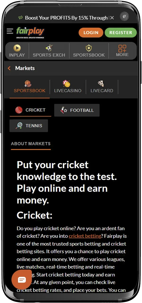 You can bet on a variety of sports at FairPlay.