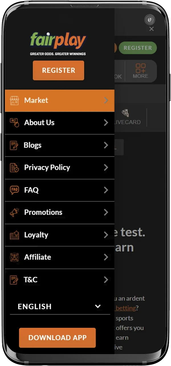Enjoy easy navigation on the FairPlay app.